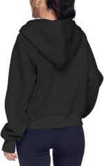 ⁦سويت شيرت نسائي عصري قصير من الصوف للخريف والشتاء، بلوفر فضفاض بنصف سحاب بلون بني مقاس XXL⁩ - الصورة ⁦5⁩