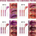 مجموعة مكياج مكونة من 3 قطع، ملمع شفاه سائل ناعم ولامع مع الوان متنوعة غنية للفتيات والنساء (لون سي) - الصورة 5