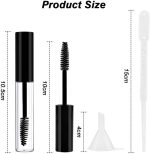 ⁦زجاجة ماسكارا فارغة سعة 10 مل من خازنة مع عصا للرموش 3 اقماع و3 ماصات نقل لزيت نمو الرموش قطع أسود⁩ - الصورة ⁦7⁩