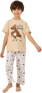 Styli Boys Printed Round Neck T-Shirt And Pyjama Set
