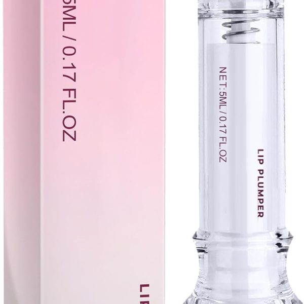 ملمع شفاه، ملمع شفاه، مرطب شفاه شفاف، زيت جوهر للشفاه ليلا ونهارا لملء الشفاه، مرطب ومغذي ومهدئ، غير لزج، يقلل من خطوط الشفاه ويعزز مرونة الشفاه، 5 مل