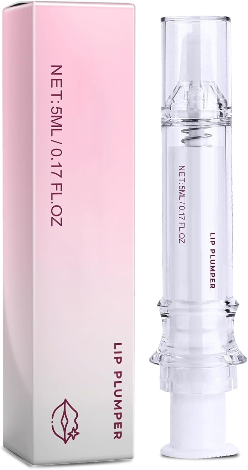 51DbAPcnk-L._AC_SL1500_.jpg ملمع شفاه، ملمع شفاه، مرطب شفاه شفاف، زيت جوهر للشفاه ليلا ونهارا لملء الشفاه، مرطب ومغذي ومهدئ، غير لزج، يقلل من خطوط الشفاه ويعزز مرونة الشفاه، 5 مل