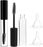 انبوب ماسكارا فارغ ديلفينو سعة 10 مل مع عصا للرموش زجاجة حاوية كريم الرموش قمع نقل ماصات لزيت الخروع مجموعة مثالية لمستحضرات التجميل التي تصنعها بنفسك قطعتين أسود