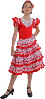 فستان فلامنكو للبنات من كارنافالايف، زي تنكري منقط للبنات الصغيرات، مقاس 1-12 سنة