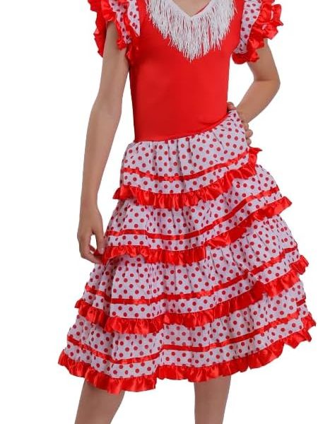 فستان فلامنكو للبنات من كارنافالايف، زي تنكري منقط للبنات الصغيرات، مقاس 1-12 سنة