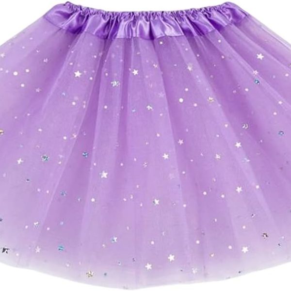 Girls Tutu Skirts Sparkle Sequin Princess Dresses 3 Layers Ballet Dance Skorts Costume for Girls 2-8T Role-Playing Birthday Princess Party