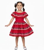 ⁦فستان مكسيكي تقليدي للبنات سينكو دي مايو فييستا من يونيك، مقاس 2-14، قطن⁩ - الصورة ⁦3⁩