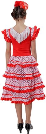 ⁦فستان فلامنكو للبنات من كارنافالايف، زي تنكري منقط للبنات الصغيرات، مقاس 1-12 سنة⁩ - الصورة ⁦2⁩