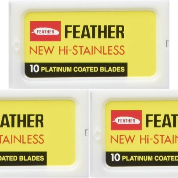 شفرة حلاقة مزدوجة من فيذر، 30 قطعة