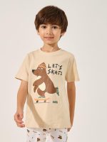 ⁦Styli Boys Printed Round Neck T-Shirt And Pyjama Set⁩ - الصورة ⁦3⁩
