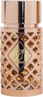 ⁦عطر جذاب بخاخ برائحة شرقي عربي للنساء والرجال من ارض الزعفران 100 مل او دي بارفان ايه كليك اواي وردي ذهبي⁩ - الصورة ⁦2⁩