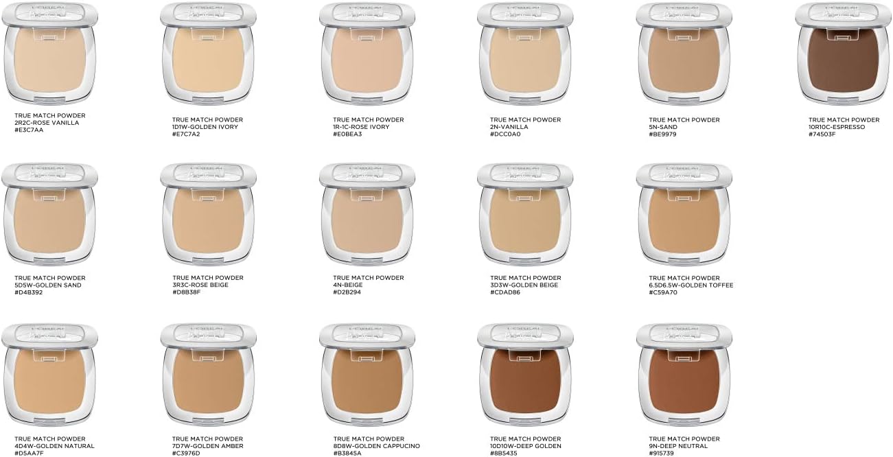 618MxIaQ9oL._AC_SL1500_.jpg بودرة اساس من لوريال باريس، ملمس خفيف للحصول على لمسة نهائية خالية من العيوب، بودرة اساس ترو ماتش المضغوطة، 2N فانيلا - الصورة 4