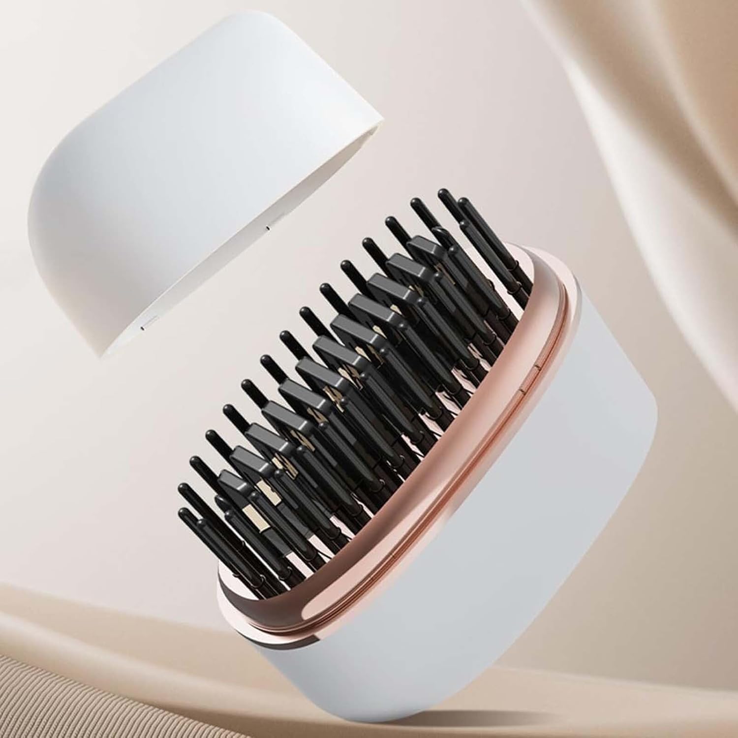 618bCObBEmL._AC_SL1500_.jpg مشط صغير محمول لفرد الشعر من الميكاكوز، مكواة فرد شعر ساخنة للسفر، تحكم في التجعد المجعد/القصير، اداة فرد الشعر المحمولة، شحن USB نوع سي - الصورة 4