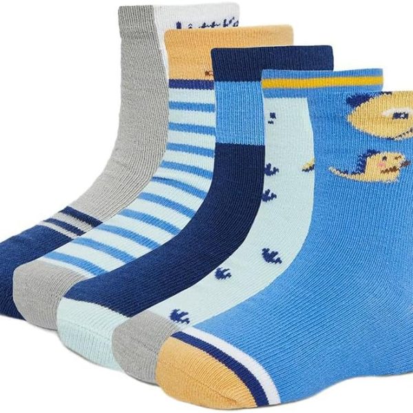 Styli Boys Set Of 5 - Printed Crew Socks 6 Years - Multi