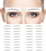 ملصقات تاتو للحواجب، ملصقات مقاومة للماء لتقشير الحواجب 6D، ملصقات تاتو حواجب صناعية طبيعية تشبه الشعر وتدوم طويلا للنساء (20 زوج، اسود)