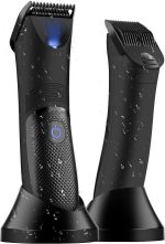 ماكينة حلاقة كهربائية للجسم من ابوتو، ماكينة حلاقة شعر الجسم مقاومة للماء للرجال والنساء، ماكينة تشذيب شعر الفخذ مع مؤشر LED للكرات، شفرة سيراميك قابلة للاستبدال للاستخدام الرطب والجاف، شحن USB