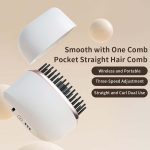 مشط صغير محمول لفرد الشعر من الميكاكوز، مكواة فرد شعر ساخنة للسفر، تحكم في التجعد المجعد/القصير، اداة فرد الشعر المحمولة، شحن USB نوع سي - الصورة 3