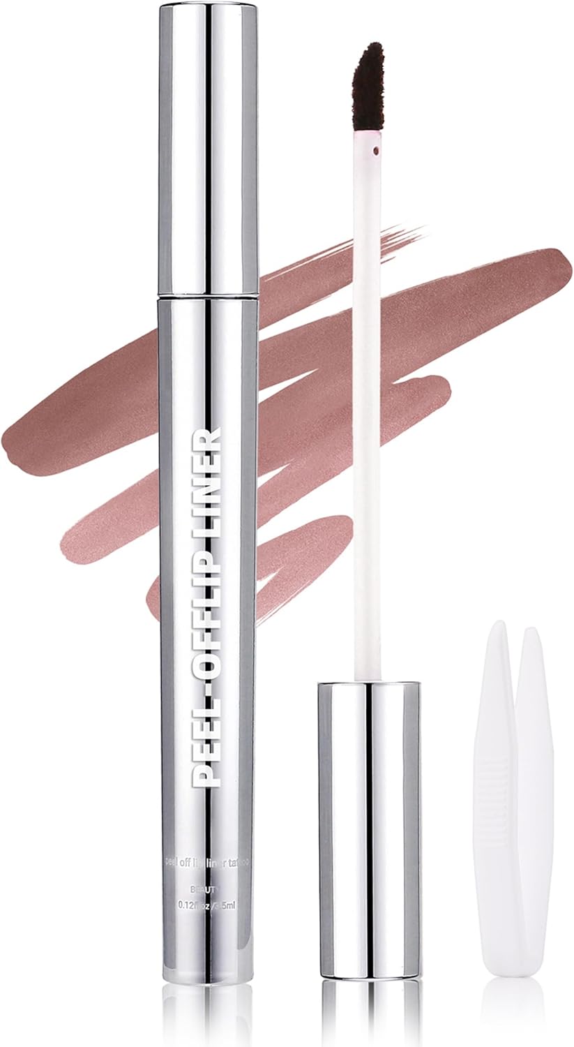 61EuJ7ybdML._AC_SL1500_.jpg ايريناد قلم تحديد شفاه مات مقاوم للماء وقابل للتقشير ويدوم طويلا، ملمع شفاه مقاوم للانتقال مع ملقط، مكياج عالي الصبغة للنساء، احمر شفاه غير لاصق قابل للتقشير 02#