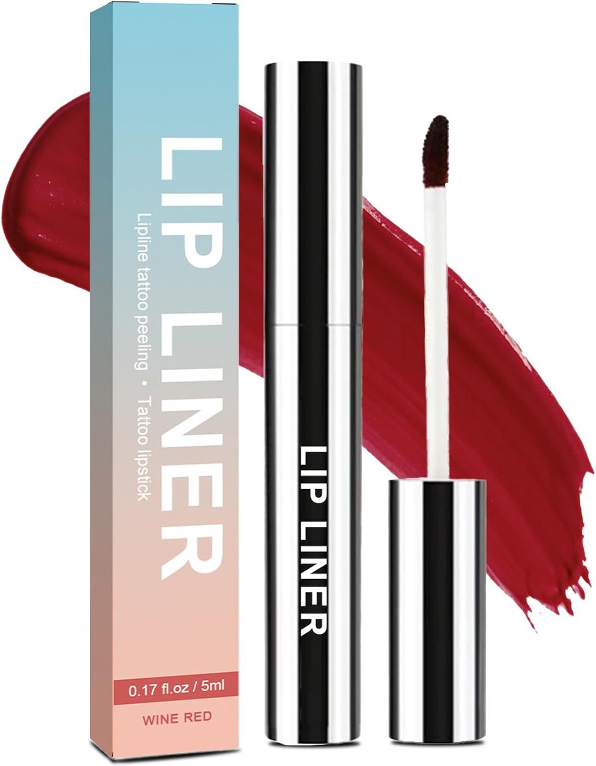 61HGJgErWL._AC_SL1500_.jpg قلم تحديد شفاه، وتاتو شفاه قابل للتقشير يدوم طويلًا ومقاوم للماء بتركيبة طبيعية وغير لامعة وكثافة لونية عالية من اميسيرا، أحمر نبيذي