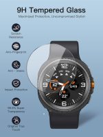 ⁦[3 قطع] شاشة حماية لساعة سامسونج جالاكسي 8 كلاسيك من الزجاج المقسى بدرجة صلابة 9، خالية من الفقاعات، مضادة للخدش، سهلة التركيب⁩ - الصورة ⁦3⁩