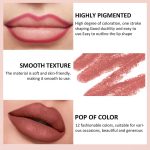 ⁦مجموعة اقلام تحديد شفاه مات من 12 لون، اقلام تحديد شفاه مقاومة للماء تدوم طويلا لتحديد وملء الشفاه بملمس ناعم، مجموعة مكياج شفاه بيج نود ممتازة للاستخدام اليومي، خيارات الوان جريئة ورقيقة⁩ - الصورة ⁦5⁩