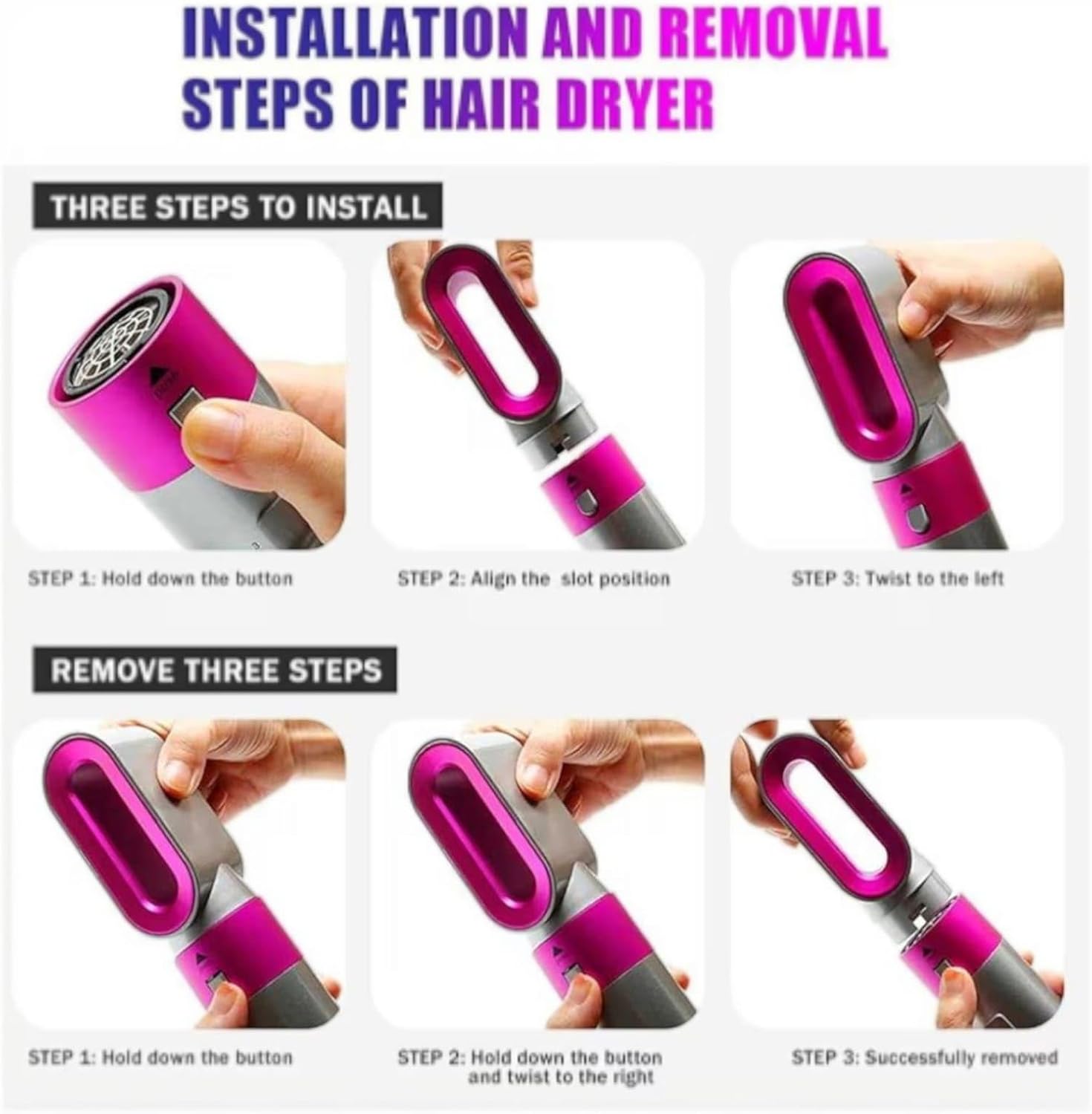 61JgvpzAarL._AC_SL1500_.jpg أداة تصفيف وتجفيف الشعر 5 في 1، مزودة بمكواة فرد وفرشاة تجعيد ومشط مع 5 رؤوس قابلة للتبديل، لتجفيف الشعر بسرعة وتنعيمه وتجعيده وفرده للنساء - الصورة 2