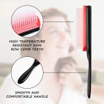 فرشاة شعر من ساجريني 9 صفوف، فرشاة تصفيف الشعر لفصل الشعر وتشكيل وتحديد تجعيدات الشعر وتصفيفه وفك التشابك ومقاومة للكهرباء الساكنة - الصورة 4