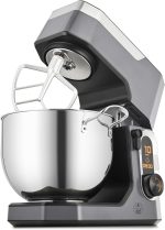 ⁦خلاط كهربائي قائم من السيف 2000 واط مع 10 سرعات، وظيفة النبض، شاشة ال سي دي للتحكم في الوقت، وعاء من الستانلس ستيل مع مقبض، 10 ل، رمادي E02235⁩ - الصورة ⁦3⁩