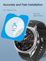 ⁦[3 قطع] شاشة حماية لساعة سامسونج جالاكسي 8 كلاسيك من الزجاج المقسى بدرجة صلابة 9، خالية من الفقاعات، مضادة للخدش، سهلة التركيب⁩ - الصورة ⁦6⁩