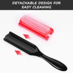 فرشاة شعر من ساجريني 9 صفوف، فرشاة تصفيف الشعر لفصل الشعر وتشكيل وتحديد تجعيدات الشعر وتصفيفه وفك التشابك ومقاومة للكهرباء الساكنة - الصورة 3