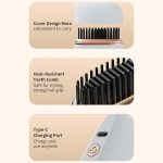 مشط صغير محمول لفرد الشعر من الميكاكوز، مكواة فرد شعر ساخنة للسفر، تحكم في التجعد المجعد/القصير، اداة فرد الشعر المحمولة، شحن USB نوع سي - الصورة 2