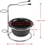 ⁦سيوسى وعاء حلاقة وحامل كوب للرجال وفرشاة ودجر شعر احترافي من الستانلس ستيل لتنظيف اللحية ابيض عدد القطع: 1⁩ - الصورة ⁦3⁩