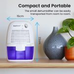 ⁦مزيل رطوبة بتقنية بلتيير فائقة الهدوء، موفر للطاقة مع إيقاف تلقائي آمن، مزيل رطوبة كهربائي صغير محمول للمنزل وغرفة النوم والحمام من برو بريز، سعة 500 مل⁩ - الصورة ⁦4⁩