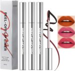 مجموعة تاتو تحديد شفاه مات قابلة للتقشير من باوردر 3 قطع، مقاومة للماء والتلطخ، قلم تحديد شفاه قابل للتقشير، ملمع شفاه زهري يدوم طويلا، احمر شفاه سائل نود مات