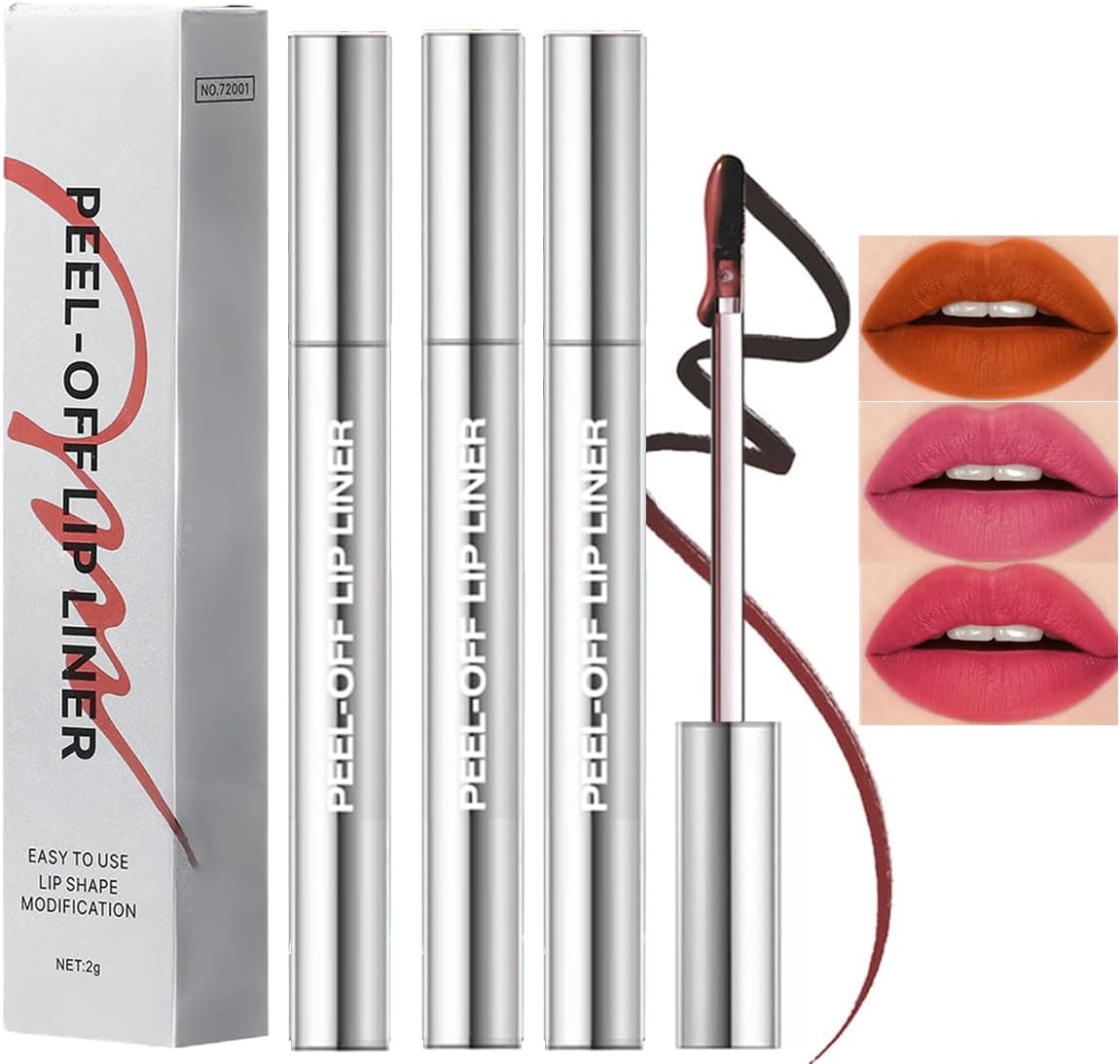 61az4z5PLZL._AC_SL1200_.jpg مجموعة تاتو تحديد شفاه مات قابلة للتقشير من باوردر 3 قطع، مقاومة للماء والتلطخ، قلم تحديد شفاه قابل للتقشير، ملمع شفاه زهري يدوم طويلا، احمر شفاه سائل نود مات