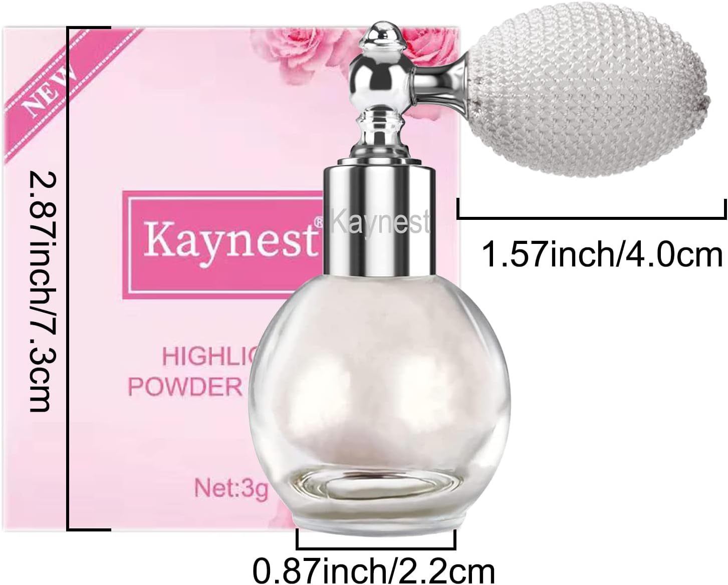 61dsj8W8JYL._AC_SL1500_.jpg بخاخ مسحوق هايلايتر عالي اللمعان للوجه والجسم (بلون بيرل وايت)، من كاينيست - الصورة 7