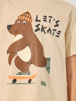 ⁦Styli Boys Printed Round Neck T-Shirt And Pyjama Set⁩ - الصورة ⁦4⁩