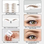 ملصقات تاتو للحواجب، ملصقات مقاومة للماء لتقشير الحواجب 6D، ملصقات تاتو حواجب صناعية طبيعية تشبه الشعر وتدوم طويلا للنساء (20 زوج، اسود) - الصورة 4