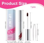 قلم تحديد شفاه قابل للتقشير، قلم تحديد شفاه قابل للتقشير ويدوم طويلا، قلم تحديد شفاه مقاوم للماء بلمسة نهائية غير لامعة، مقاوم للانتقال لجميع انواع البشرة - الصورة 2