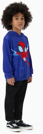 ⁦Marvel Avengers Spiderman Iron Man Captain America Venom Boy Girl Hoodie Graphic Sweatshirt Lightweight Cloth Pullover 2-9Y⁩ - الصورة ⁦5⁩