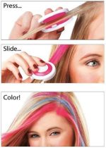 طباشير شعر مؤقت من هوت هيوز (4 قطع طباشيرية)، أزرق، أخضر، وردي - الصورة 3