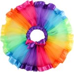 ⁦تنورة توتو بالوان قوس قزح، تنورة باليه متعددة الطبقات من التول للفتيات الصغيرات، تنورة توتو نيون لرقص الباليه وحفلات اعياد الميلاد والحفلات التنكرية⁩ - الصورة ⁦6⁩