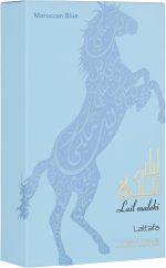 ⁦Lattafa Lail Maleki Moroccan Blue EDP Unisex 3.4 Fl Oz/100 -ml⁩ - الصورة ⁦3⁩