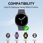 ⁦تي تيرسيلي واقي شاشة من الزجاج المقوى بدرجة صلابة 9 لساعة سامسونج جالاكسي 8 (44 ملم)، واقي شاشة لساعة جالكسي 8 2025 (3 قطع)⁩ - الصورة ⁦2⁩