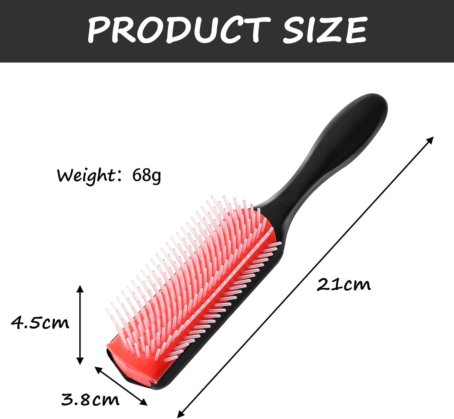 61rownOE9yL._AC_SL1500_.jpg فرشاة شعر من ساجريني 9 صفوف، فرشاة تصفيف الشعر لفصل الشعر وتشكيل وتحديد تجعيدات الشعر وتصفيفه وفك التشابك ومقاومة للكهرباء الساكنة - الصورة 2