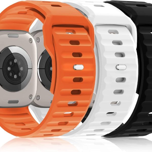 سوار من النايلون قابل للتمدد ليروبو متوافق مع ساعة ابل 38/40/41/42/44/45/49 ملم 3 قطع للنساء والرجال رياضي مرن للتعديل لسلسلة اي ووتش التراSE/8/7/6/5/4/3/2/1