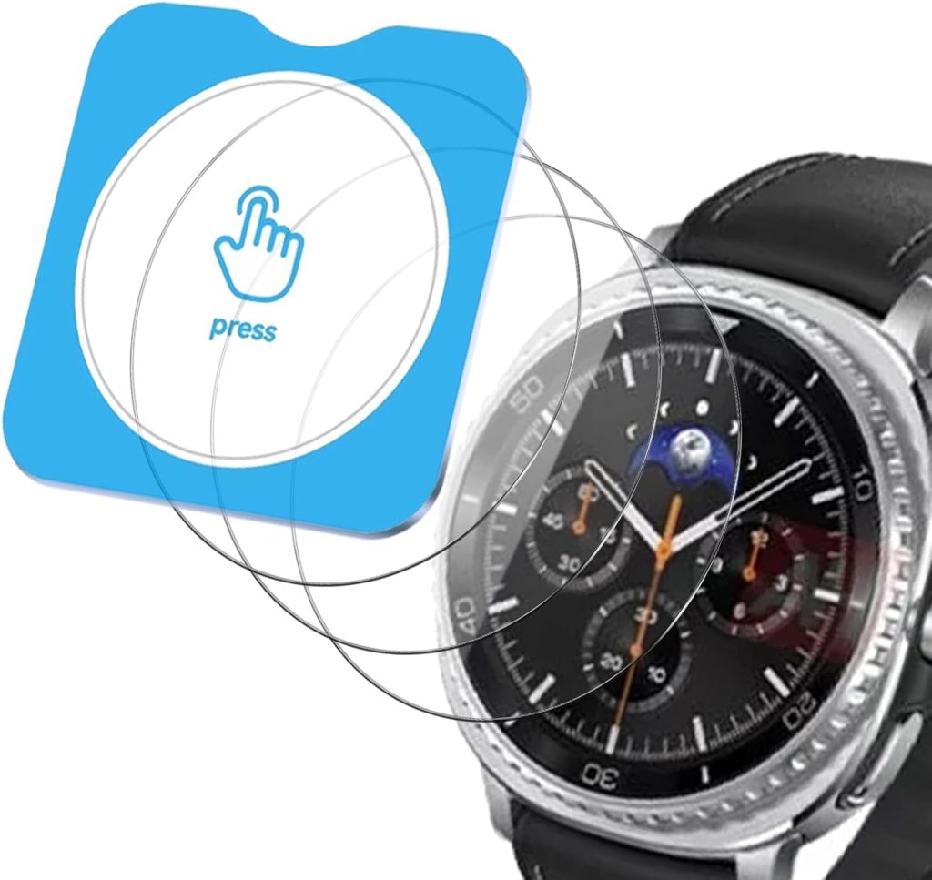 [3 قطع] شاشة حماية لساعة سامسونج جالاكسي 8 كلاسيك من الزجاج المقسى بدرجة صلابة 9، خالية من الفقاعات، مضادة للخدش، سهلة التركيب