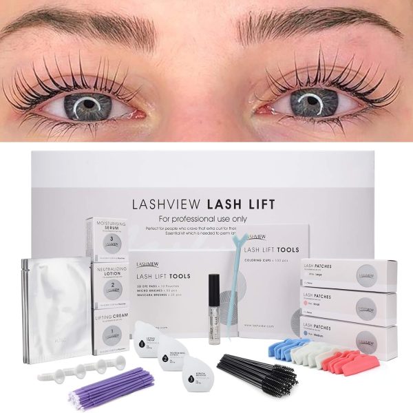 لاش فيو مجموعة رفع الرموش، مجموعة تجعيد الرموش الاحترافية، مجموعة سائلة، شبه دائمة، تجعيد تمويج، مجموعة تمويج تمديد الرموش