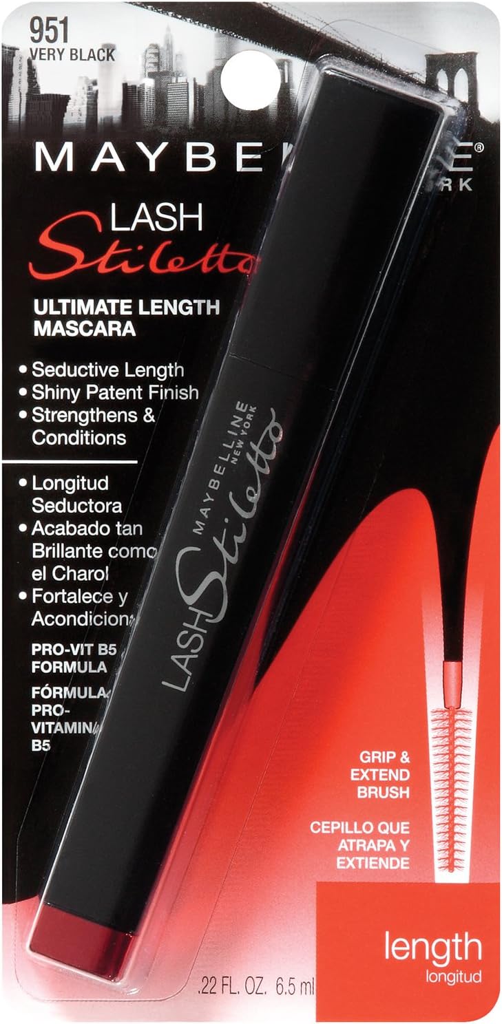 710xTkGuSTL._AC_SL1500_.jpg ماسكارا لاش ستيليتو من ميبيلين نيويورك، بتاثير مطول للغاية، قابلة للازالة، بلون داكن للغاية، 0.22 اونصة سائلة، أسود - الصورة 2