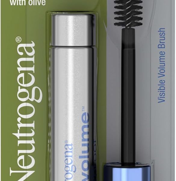 ماسكارا نيوتروجينا هيلثي فوليوم مضادة للماء، أسود كربوني 06.21 أونصة (عبوة من قطعتين)